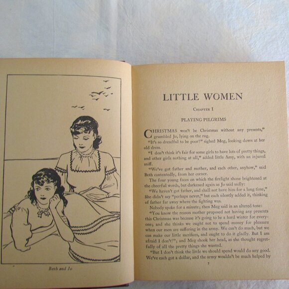 LITTLE WOMEN BOOK by LOUISA MAY ALCOTT, VINTAGE 1935 HC, WHITMAN #2134 ABRIDGED - Picture 5 of 11